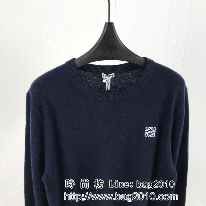 LOEWE羅意威 18SS秋冬最新款 基礎調logo刺繡 男款奴羊毛毛衣 打底百搭款式 ydi2438